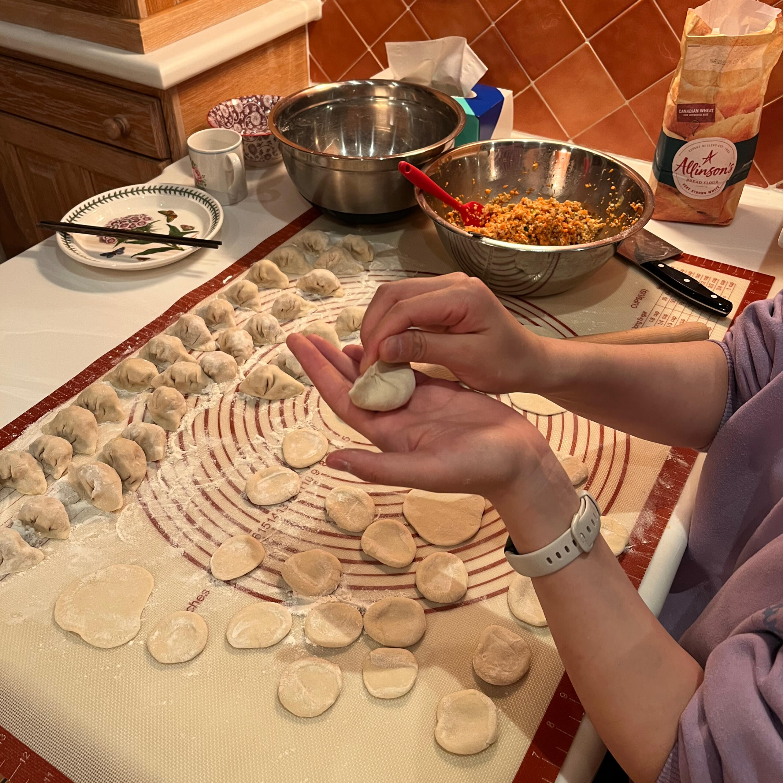 Homemade dumplings. Homestay and guardianship UK.